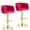 Red, variant on Homefun Velvet Bar Stools Set of 2,Modern Height Adjustable Swivel Barstools Counter Chairs with High Back & Gold Metal Base