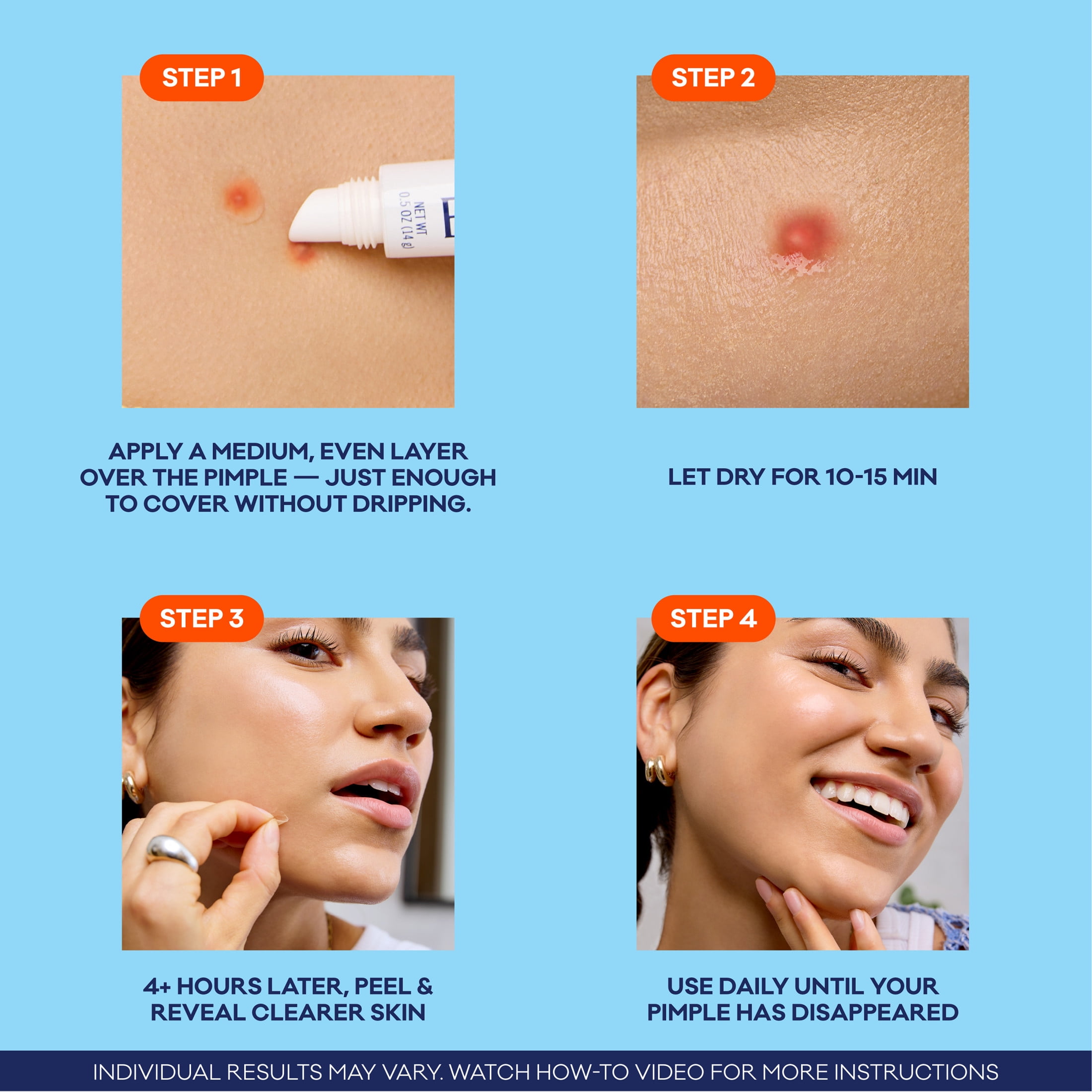 Biore Paint & Peel Liquid Pimple Patch with Salicylic Acid, up to 100 Uses, .5 fl oz