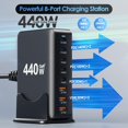 thumbnail image 2 of Cargador Menlonigt 440W Hub GaN III de 8 puertos USB-C, 2 of 7