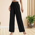 thumbnail image 2 of Sngxgn Women Solid High Elastich Pants Skinny Casual Trousers(Black,XL), 2 of 5