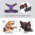thumbnail image 3 of Arnés para perros PHOEPET, chaleco reflectante ajustable sin tirones, morado, L, 3 of 6