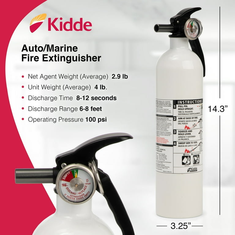 Kidde Auto/Marine UL Listed Fire Extinguisher, 10-B:C Rated Kidde Auto/Marine UL Listed Fire Extinguisher, 10-B:C Rated