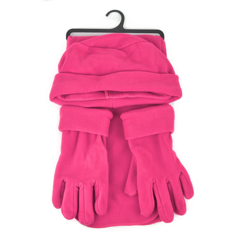 Women's Warm Fleece Winter Set - Scarf, Hat, and Gloves Set
