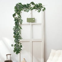 Kraoden Simulated Willow Leaf Eucalyptus Rattan, Artificial Decorative Garland for Home Decor, Wedding, Party, and Office, Low Maintenance and Realistic Appearance