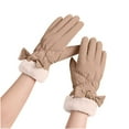 thumbnail image 3 of Women's Winter Suede Gloves with Fur Cuffs - Soft, Warm, Touchscreen, Waterproof，Fleece Lined, 3 of 4