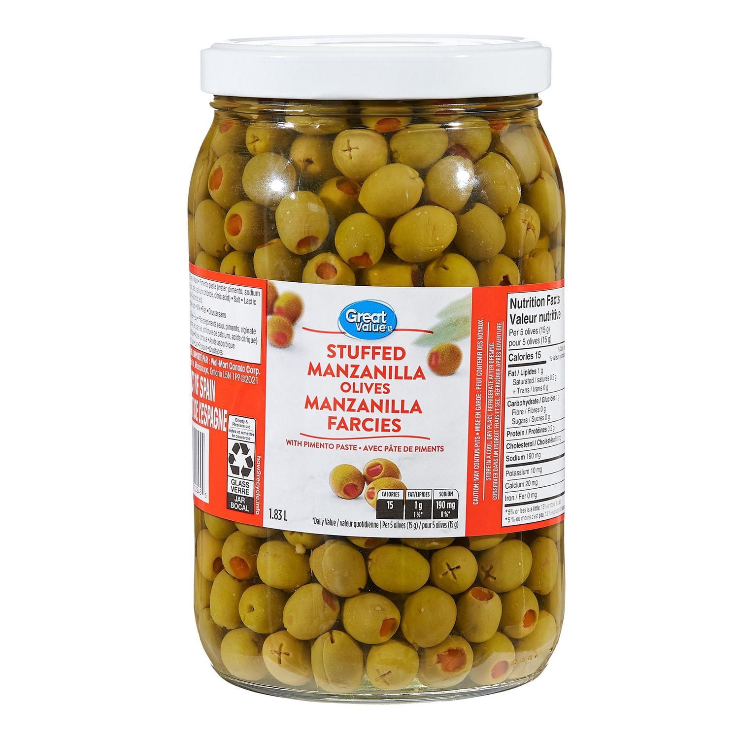 Great Value Stuffed Manzanilla Olives