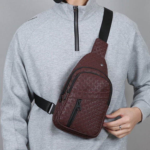 Chest Bag Crossbody 30cm, Adjustable Strap Multi Pocket for Sports Travel, Layered Compartment Reflective Night Safe, Lightweight Durable Fabric and Outdoor Daily Commute