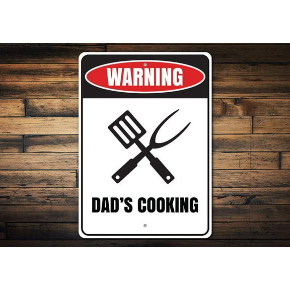 Dads Cooking Novelty Sign, Metal Wall Decor - 10x14 inches