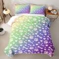 thumbnail image 2 of meiyoeat Rainbow Dog Paw Pattern Twin Quilt Set,Cute Pet Print Twin Coverlet Set For Girl,2 Pieces, 2 of 7