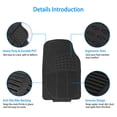 thumbnail image 3 of TeqHome Black Rubber Car Floor Mats - All Weather Deep Dish Automotive Floor Mats, Heavy Duty Trim to Fit Design, Front & Rear Liners for Cars Truck Van SUV, 3 of 8