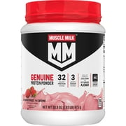 Muscle Milk Genuine Protein Powder, Strawberries N Creme, 1.93 Pounds, 12 Servings, 32g Protein, 3g Sugar, Calcium, Vitamins A, C & D, NSF Certified for Sport, Energizing Snack, Packaging May Vary
