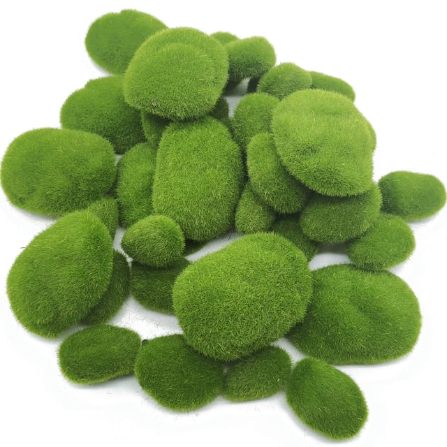 TIHOOD 40 rocas de musgo artificiales (4 tamaños) decoración de musgo verde para arreglos florales, jardines de hadas y manualidades TIHOOD NA