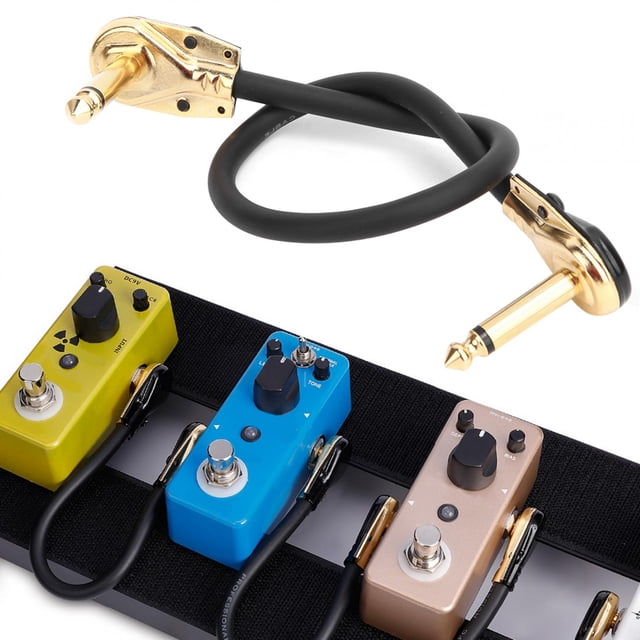Right Angle Plug Guitar Pedal Cable, Right Angle Plug Black Golden Guitar Pedal Cord, Studio Recording For Live
