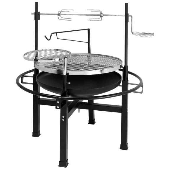 85x85x108cm Round Iron Portable Charcoal Grill Outdoor BBQ Grill with Temperature Control for Camping Picnic Backyard