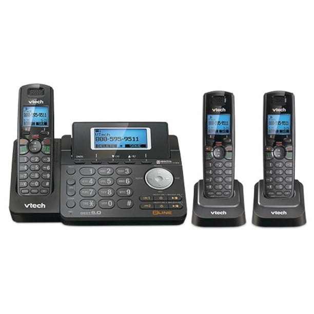 Teléfono inalámbrico VTech DS6151-11 DECT 6.0 de 2 líneas con 2 auriculares
