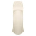 thumbnail image 5 of Beige Ladies Pencil Basic Maxi Long Skirt for Women Faux Satin Silk Lounge Skirts 2025 Clothing Trendy M, 5 of 7