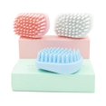 thumbnail image 3 of 10*0.7cmblue1pcs Cepillo de masaje para perros y gatos, cepillo de baño para mascotas fácil de limpiar con placa de silicona extraíble - Peine para perros y gatos de pelo medio y largo, 3 of 5