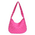 thumbnail image 2 of Bolsa de mensajero acolchado ligero de embrague femenino de moda para mujer (rosa roja) JShteea  Para Estrenar, 2 of 9