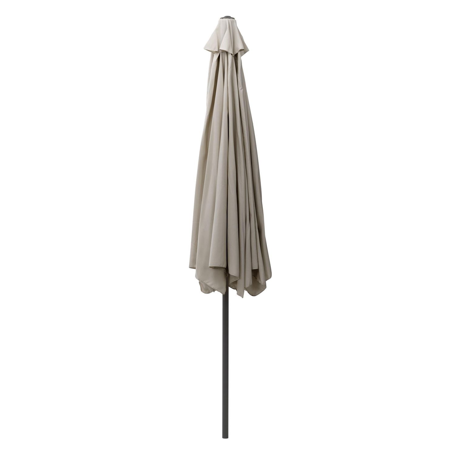 CorLiving 10ft Large Round, Market Outdoor Patio Umbrella with Side Flaps, Steel Frame and Round Fillable Base