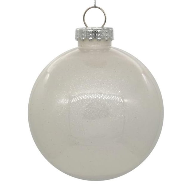 Vickerman N210811 Boule Pailletée Transparente 3 Po, Blanc - 12 par Sac