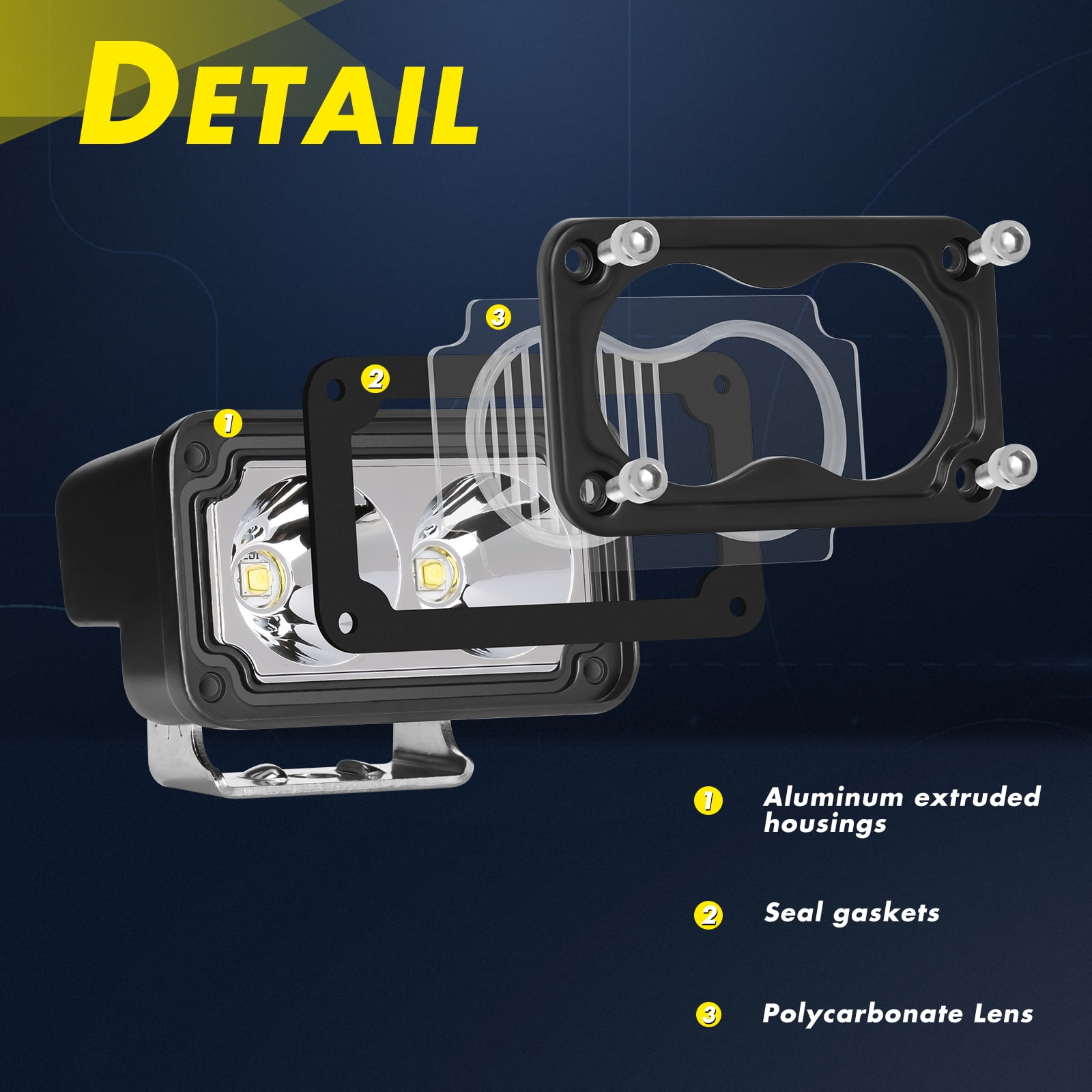 2PCS 3inch 40W LED Pods Combo Beam off Road Fog Driving Lights for Truck ATV UTV SUV