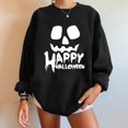 thumbnail image 2 of Pullovers d'Halloween pour Femmes Manches Longues Chandails en Molleton Squelette Drôle Citrouille, 2 of 5