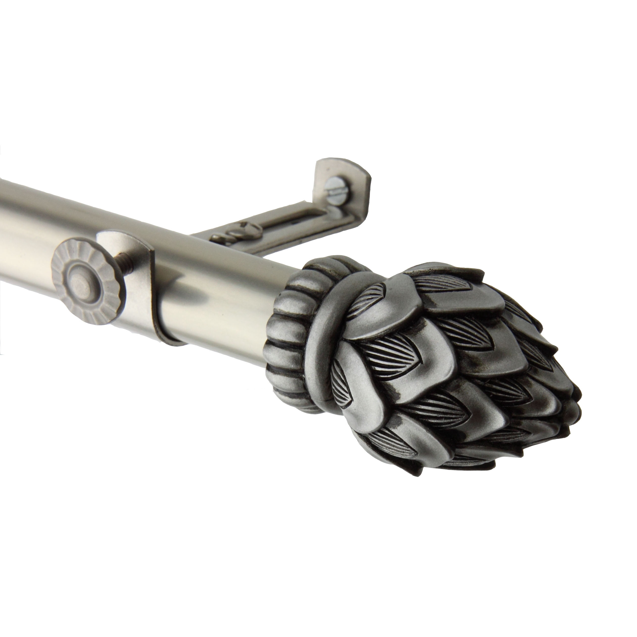 13/16" Dia Adjustable 28-48" Alonzo Curtain Rod in Satin Nickel