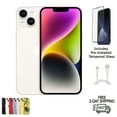 Pre-Owned Apple iPhone 14 A2649 (Fully Unlocked) 256GB Starlight Bundle with Pre-Installed Tempered Glass