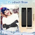 thumbnail image 2 of Bocaoying 6 Pairs Arm Warmers For Women, 10.62 inches Fingerless Gloves, Long Gloves Winter Mittens Length Knitted Arm Warmers, Striped Arm Warmers for Women, 2 of 7