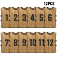 thumbnail image 4 of Tignapoo 12-Pack Adult Reversible Team Jerseys with Numbers 1-12 - Earth Gold Color, Comfortable and Breathable Sports Vests for Football and Basketball Practice, 4 of 6
