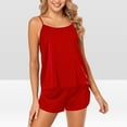 thumbnail image 2 of Diufon Stain Pajama Sets for Women Scoop Neck Sleeveless Tops Summer Solid Color Shorts Homewear Set, 2 of 5