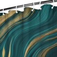 thumbnail image 3 of Teal Gold Marble Pattern Shower Curtain 36"x72" ,Bathroom Decorative Shower Curtains Set with 12 Hooks,Modern Waterproof Washable Shower Curtain, 3 of 6