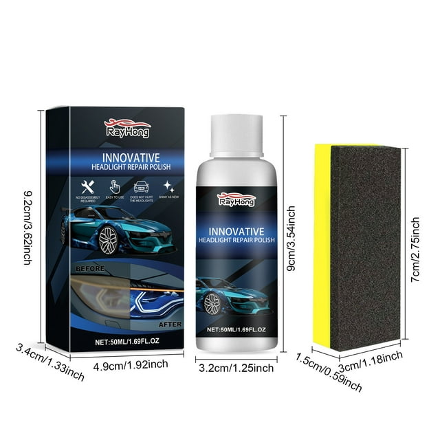Bdday Car Scratch Repair Car Headlight Repair Fluid Kit Refurbishment Repair Fluid Yellowing Cleaning Refurbishment Repair Agent Cleaning Agent Cleaning 20/30/50ml Car Scratch Repair