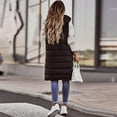 thumbnail image 4 of Womens hooded long winter Vest Sleeveless Hooded Long Puffy Vests Zip Up Quilted Thick Winter Jackets Outerwear with Pockets, 4 of 6