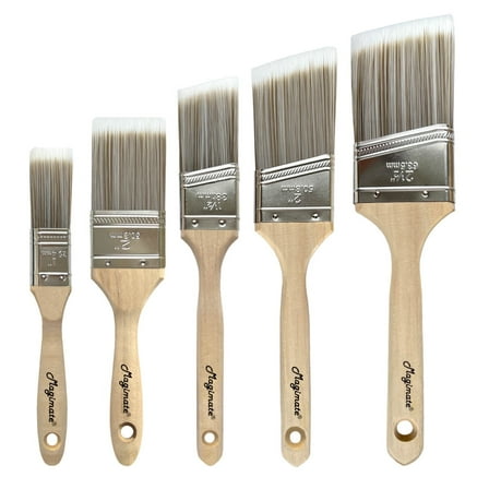 Wooden Stain Brush Angle Sash Paint Brushes for Wall Trim Furniture Painting House Touch ups Assorted Lacquer Brushes 1 inch 1.5inch 2inch 2.5inch Flat Slant Brushes Variety Pack of 5