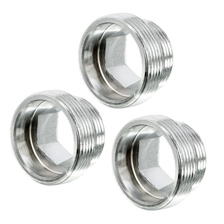 3pcs M18 To M22 Male Thread Metal Faucet Adapter Silver Tone For