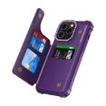 thumbnail image 2 of JTCASES for iPhone 15 Pro Case, PU Leather Flip Stand Card Slots RFID Blocking Wallet Cover Diamond Camera Frame Shockproof Protective Cover for iPhone 15 Pro, Purple, 2 of 8