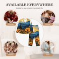 thumbnail image 7 of Honeii Elegant Sunset Sunflower print Women's Pajama Sets Long Sleeve Button Down Sleepwear Nightwear Soft Pjs Lounge Sets-X-Large, 7 of 7