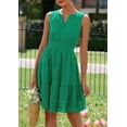 thumbnail image 3 of PRETTYGARDEN Women's Summer Dresses Sleeveless V Neck Eyelet Hollow Out Swing A Line Beach Vacation Sun Dress, 3 of 10