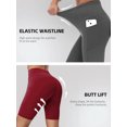 thumbnail image 3 of 5-piece plus size high-waist women’s sports yoga shorts, spring and summer five-point cycling pants, casual shorts, comfortable and breathable, 3 of 12