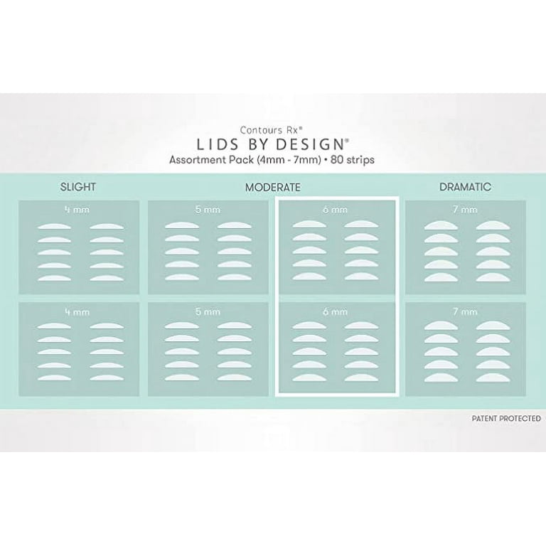 LIDS BY DESIGN (6mm) Eyelid Correcting Strips Heavy Hooded, Droopy Lids for  Moderate Lift, 80 count 