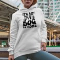 thumbnail image 2 of Funny It's Not Drinking Alone If the Dog Is Home Quote, Groovy Retro Wavy Text Merch Gift, White Hooded Sweatshirt or Hoodie, Small, 2 of 5