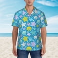 thumbnail image 2 of Sikiie Starfish Print Men's Hawaiian Shirt, Summer Beach Button Pocket Short Sleeve T-Shirt,X-Large, 2 of 7