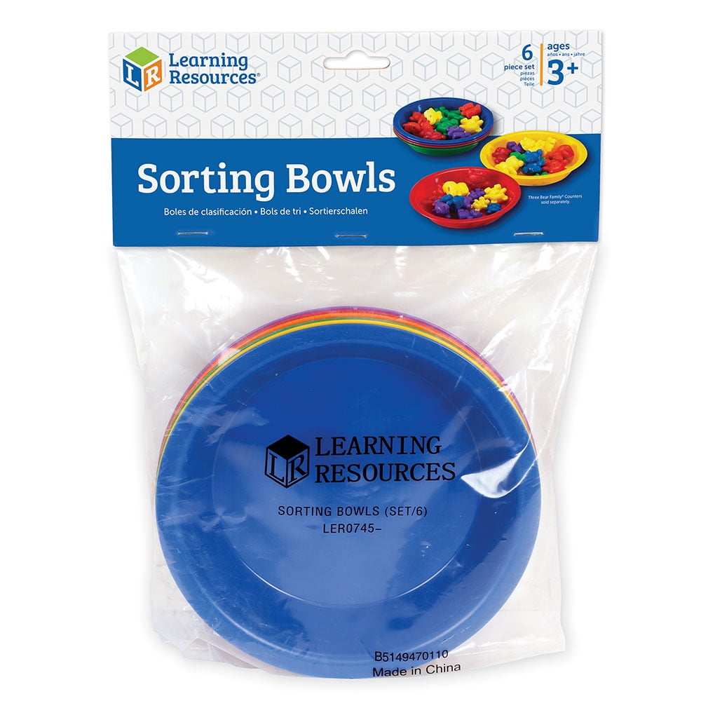 Learning Resources Three Bear Family Sorting Bowls, Preschool Toys, Set of 6, Ages 4+