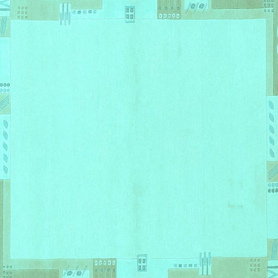 Ahgly Company Indoor Square Solid Light Blue Modern Area Rugs, 4' Square