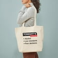 thumbnail image 3 of CafePress - Tonight's Forecast: Alcohol, Low Standards, Poor D - Unisex Canvas Tote Bag, Beige, 1-Piece, 3 of 7