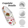 thumbnail image 5 of Lsque Snowflakes Santa Claus Pattern Womens Comfort Cotton on Scuff With Memory Foam and Anti-skid Sole Slipper-39/40, 5 of 7
