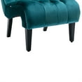 thumbnail image 7 of Accent Living Room Chair, Modern Button Tufted Velvet Upholstered Leisure Recliner Chair with High Back and Rubber Wood Legs, Armless Single Sofa Chair Lounge Chair for Home Bedroom Office, Teal, 7 of 7