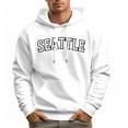 thumbnail image 2 of Men's 100% Cotton SEATTLE Hoodie 330g Thick Pocket Hood, 2 of 16