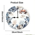 thumbnail image 2 of ZXCXRQFa Crab Blue And Coral Round Wood Wall Clock, 10 Inch Battery Operated Analog Quiet Desk Clock for Home,Kitchen,Office,School,Bathroom, 2 of 7